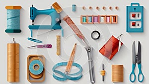 Sewing tools theme abstract background pattern