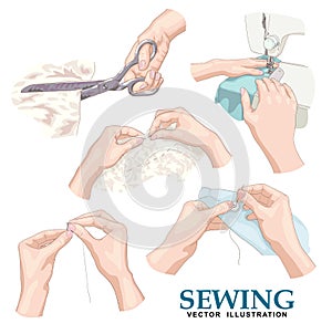 Sewing. Vector set.