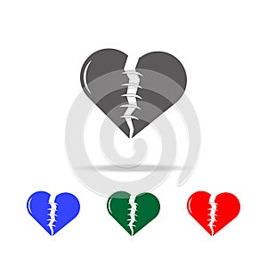 sewn heart icon. Elements of love in multi colored icons. Premium quality graphic design icon. Simple icon for websites, web