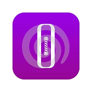 Sewn rectangular button icon digital purple