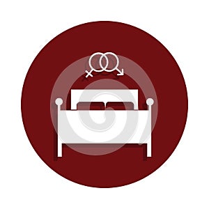 sex in bed icon in glyph badge style. One of bad habbits collection icon can be used for UI/UX