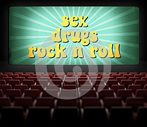 Sex, drugs and rock n roll movie screen