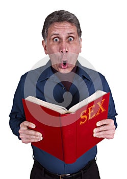 Sex Education, Funny Shocked Man Reading Book