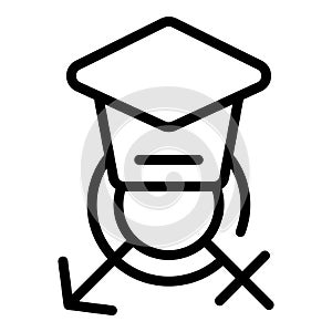 Sex education graduation icon outline vector. Sexual puberty