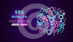 Sex Equality Neon Banner Design