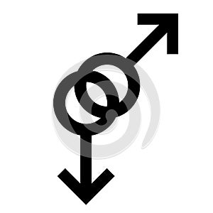 Sex homosexual black symbol. Gender man symbol. Male abstract symbol. Vector Illustration