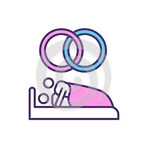 Sex after marriage RGB color icon