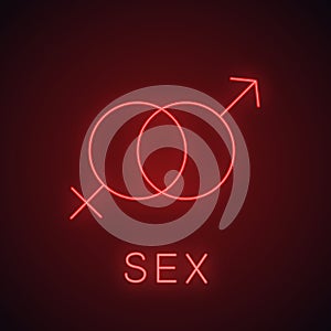 Sex neon light icon