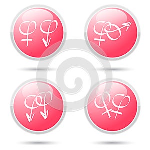 Sex symbol on button vector