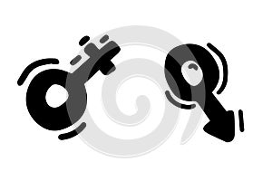 Sex symbol female and male sign black white