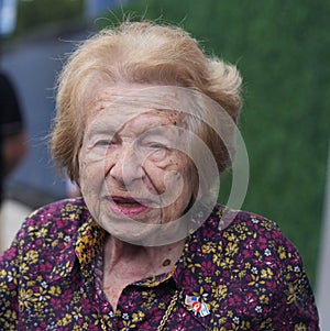 Sex therapist, media personality, and author Dr. Ruth Westheimer on the blue carpet before 2023 US Open opening night ceremony