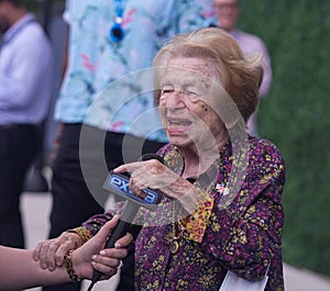 Sex therapist, media personality, and author Dr. Ruth Westheimer on the blue carpet before 2023 US Open opening night ceremony