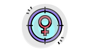 sexism social problem color icon animation