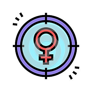sexism social problem color icon vector illustration