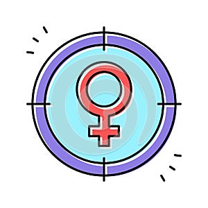 sexism social problem color icon vector illustration