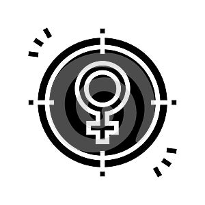 sexism social problem glyph icon vector illustration