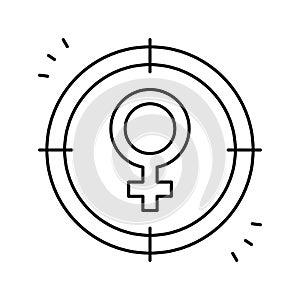 sexism social problem line icon vector illustration