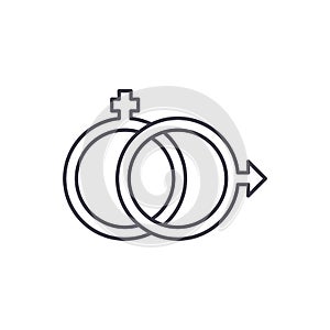 Sexology line icon concept. Sexology vector linear illustration, symbol, sign