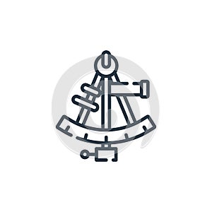 sextant vector icon isolated on white background. Outline, thin line sextant icon for website design and mobile, app development.
