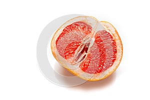 Sexual grapefruit, concept. Vagina and clitoris symbol