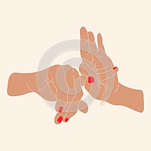Sexual hand gesture - Hand and finger simulating intercourse and sex. photo