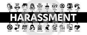 Sexual Harassment Minimal Infographic Banner Vector