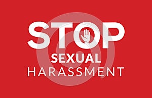 Sexual harassment violence stop poster. Sexual harassment assault woman concept