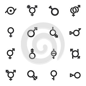 Sexual orientation vector icons set