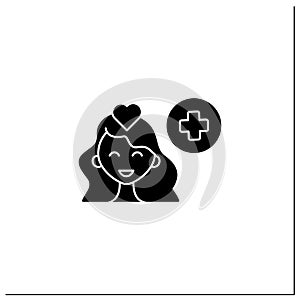 Sexual pain glyph icon