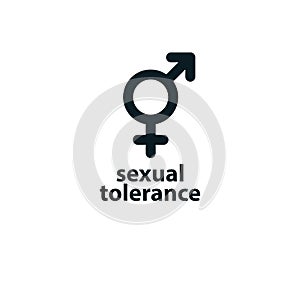 Sexual Tolerance concept. Mars male and Venus female symbols com photo
