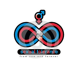 Sexual Tolerance hetero and homosexuals conceptual symbol, Zero photo