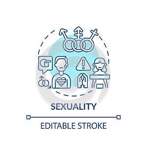 Sexuality turquoise concept icon photo