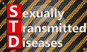 Sexually Transmitted Diseases concept on mesh hexagon background