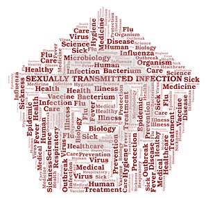 Sexually Transmitted Infection typography word cloud create with the text only.
