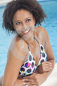 African American Woman Girl In Swimming Pool