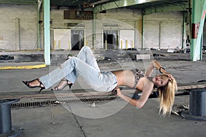 Blonde in an Abandoned Warehouse (1)