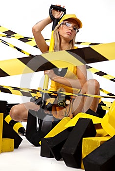 blonde construction worker