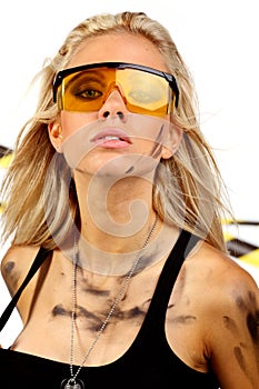 blonde construction worker