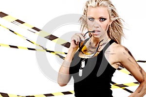 blonde construction worker