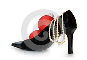 Christmas stilettos isolated - clipping path