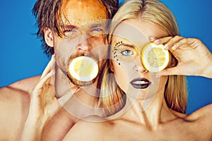 Sexy couple with the lemons