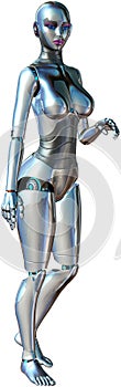 Female Android Robot Isolated photo