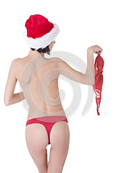 ,fit ,topless santa girl