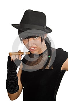 girl with cigar