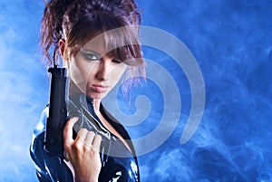 girl holding gun img