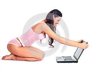 girl with a laptop