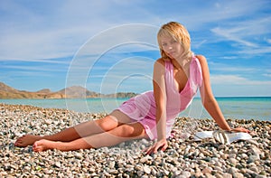 girl relaxing on a beach