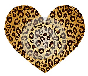 Sexy gold heart with leopard print pattern
