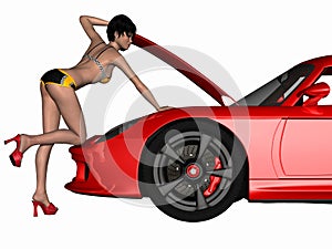 Grid Girl and Hot Car