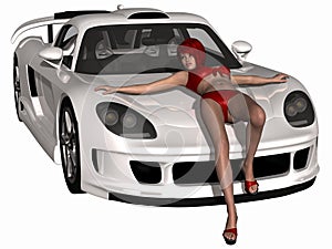 Grid Girl and Hot Car